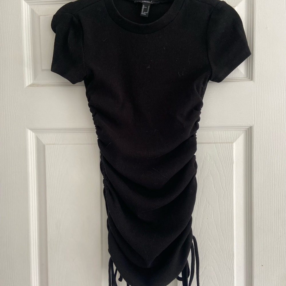 Black Bodycon Dress with Ties on Sides